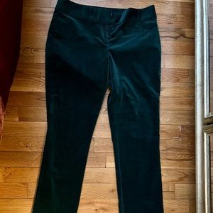 Green velvet pants